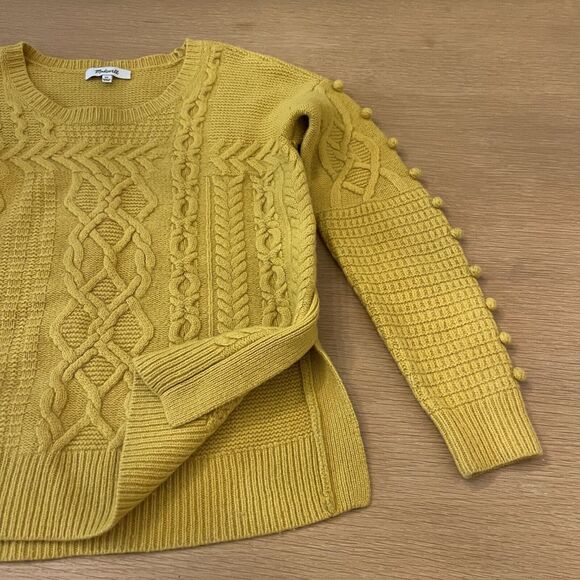 Women's Madewell Size XS Merino Wool Cable Knit Bobble Sweater - Picture 3 of 6